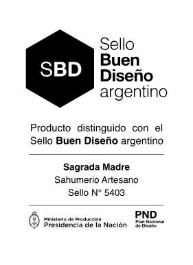 Sello Buen Diseño argentino — Sagrada Madre, Sahumerio Artesano, seal N° 5403, Ministerio de Producción, National Design Plan (PND).