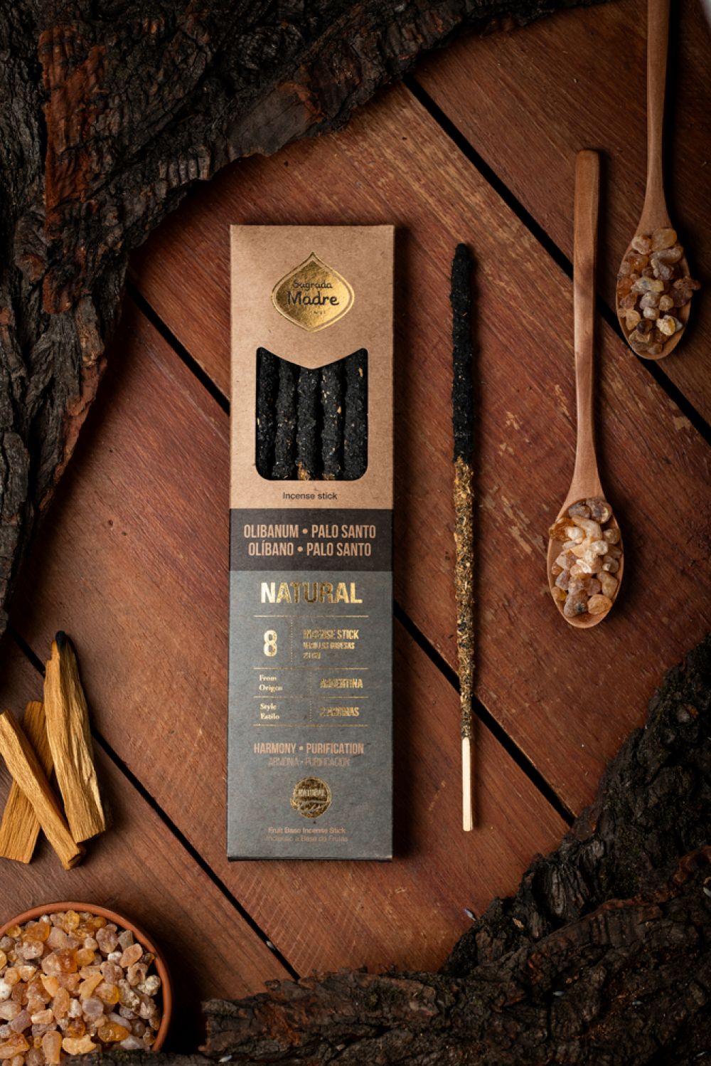 Encens naturel deux parfums Oliban - Palo Santo
