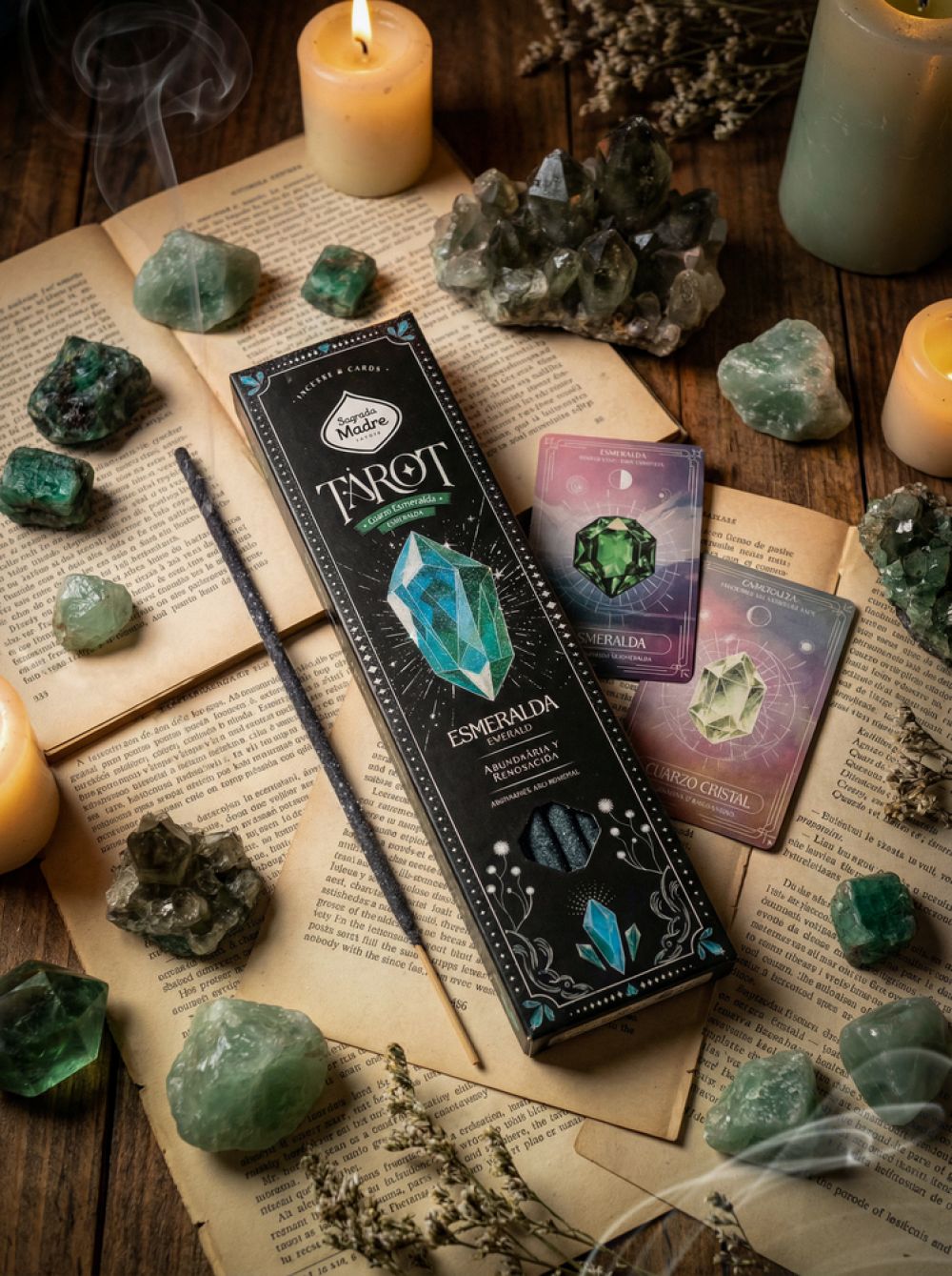 Encens Tarot Gemmes Émeraude - Citron et Lavande
